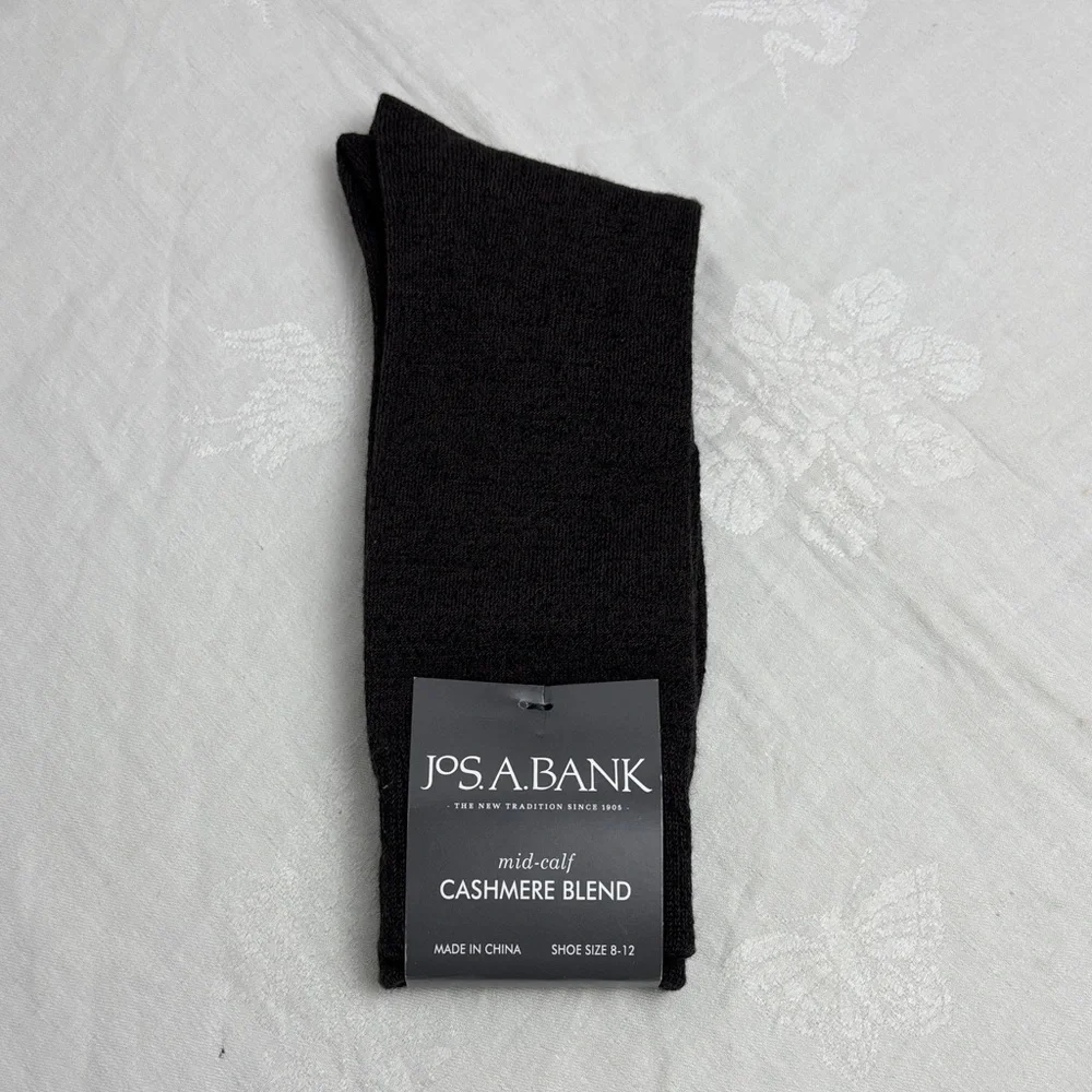NWT Jos. A. Bank Dark Brown Cashmere Blend Dress Socks Shoe Size 8-12